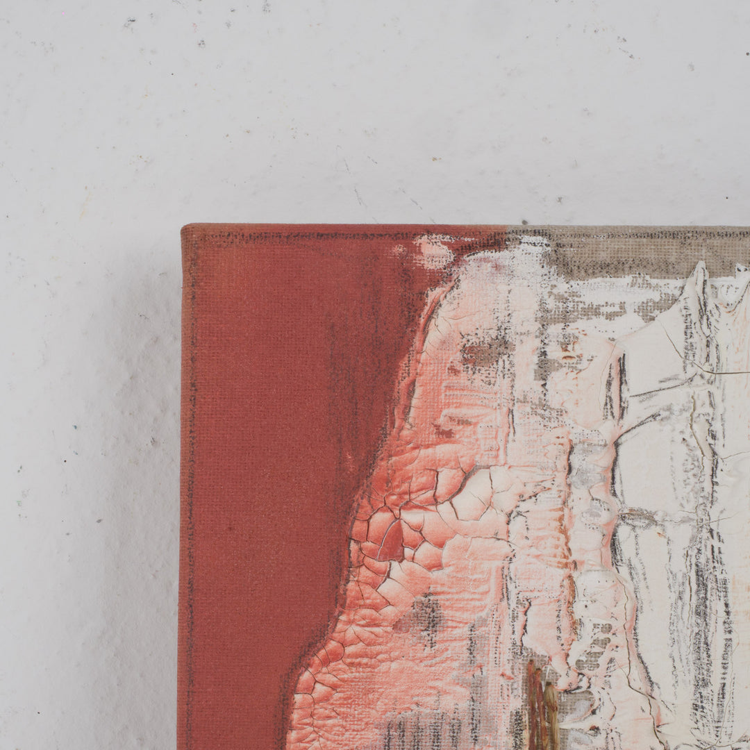 Schilderij structuren in beige & terracotta – Linda Hosten (Oostende)