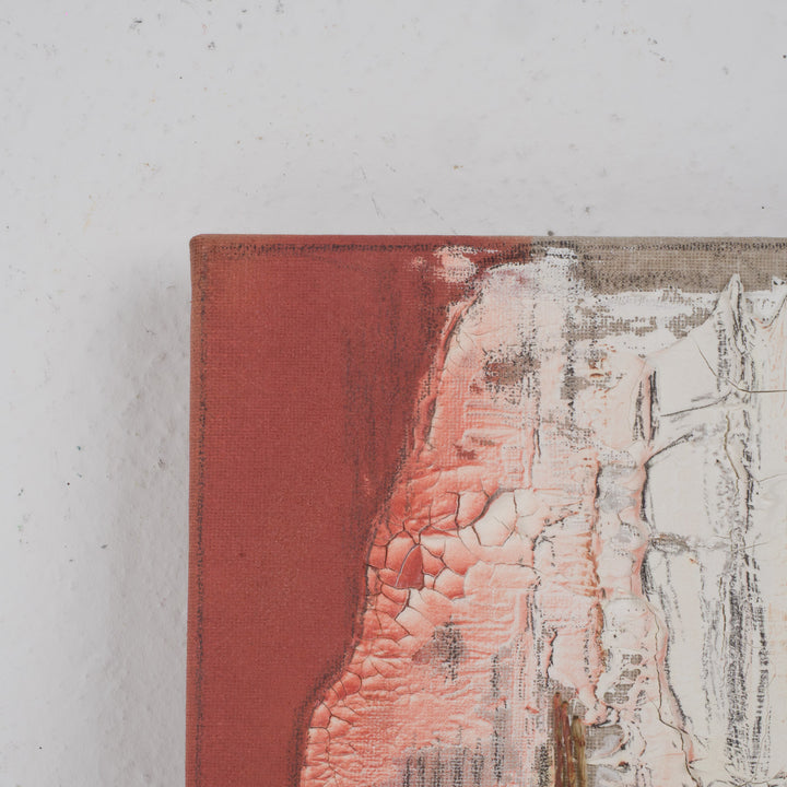 Schilderij structuren in beige & terracotta – Linda Hosten (Oostende)