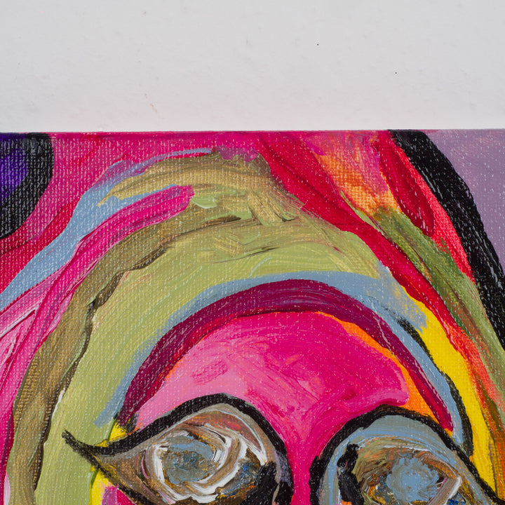 Expressieve Vrouw – Hedendaags Schilderij van JP Terryn (20,5 x 20,5 cm)