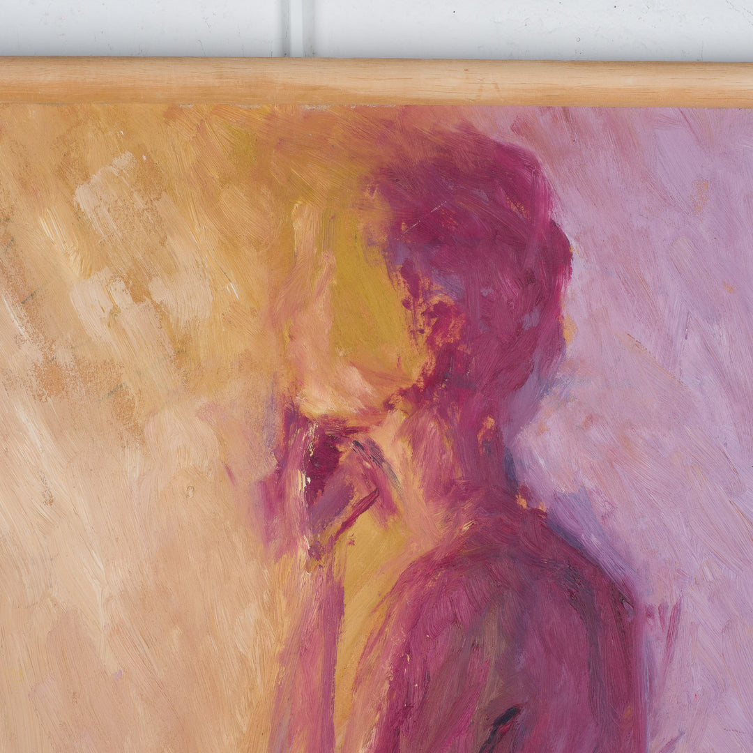 Figuratief schilderij naakt op paneel – Brita