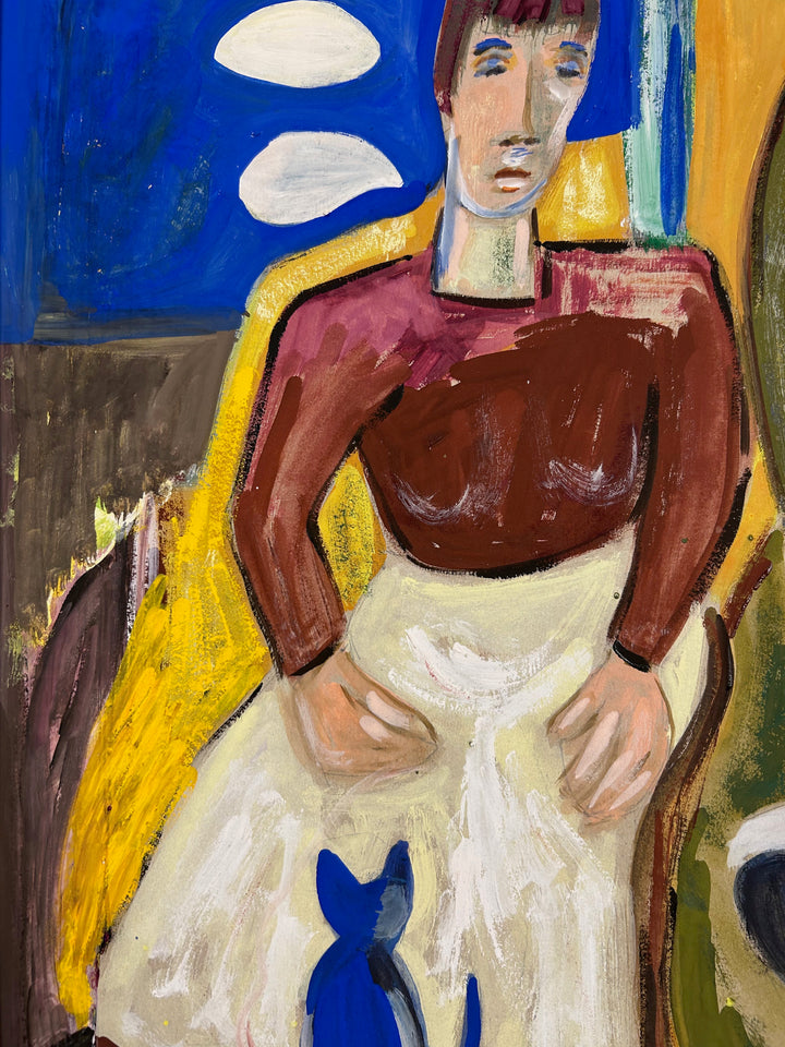 Expressief schilderij 'Familie in Harmonie' door S. Matthijs