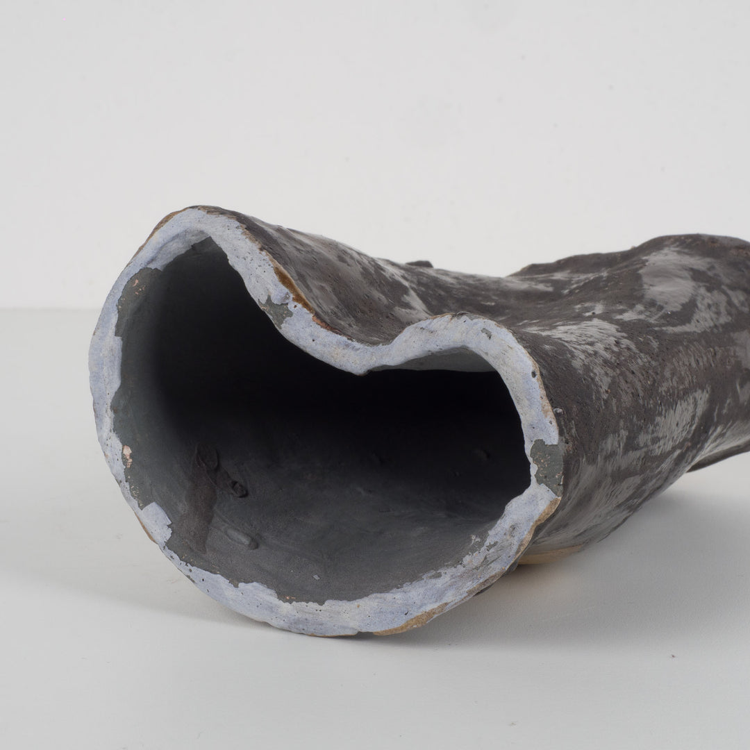 Handgemaakt keramisch potje in bruin – 10,5 x 8 x 15,5 cm