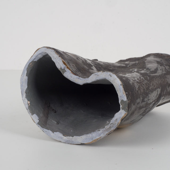 Handgemaakt keramisch potje in bruin – 10,5 x 8 x 15,5 cm