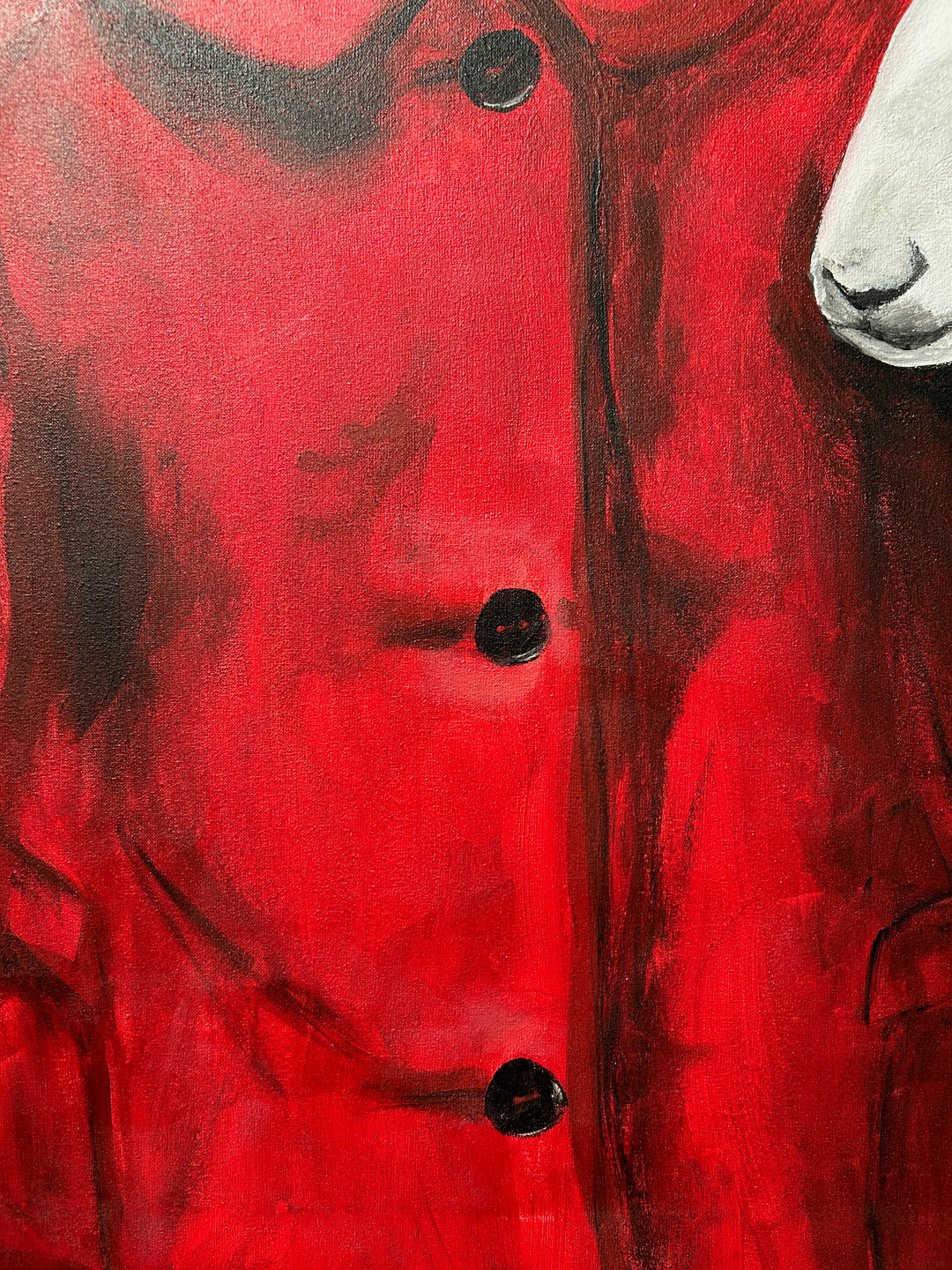Atelier S – La Fille au Manteau Rouge | Meisje tussen de Schapen – Schilderij 60 x 80 x 4 cm