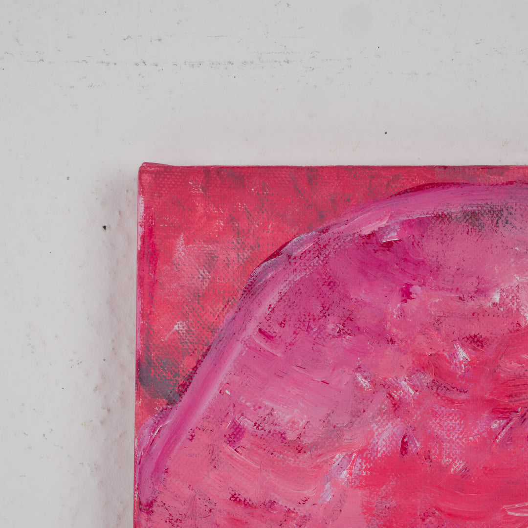 Roze schilderij van een vrouw met hoed – JP Terryn