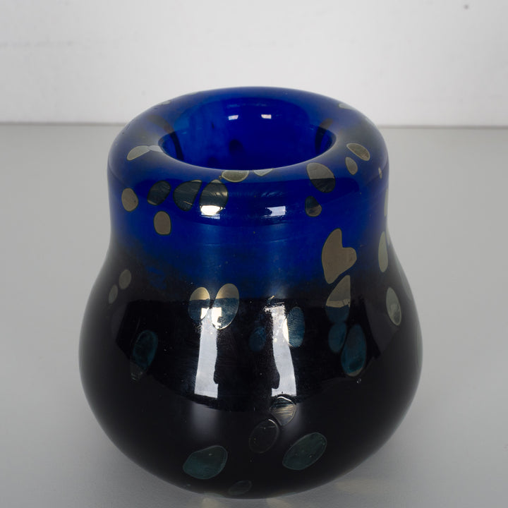 Rosenthal studio line candlestick by Nancy Still – deep blue and black, 1980s