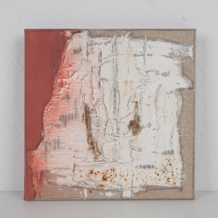 Schilderij structuren in beige & terracotta – Linda Hosten (Oostende)