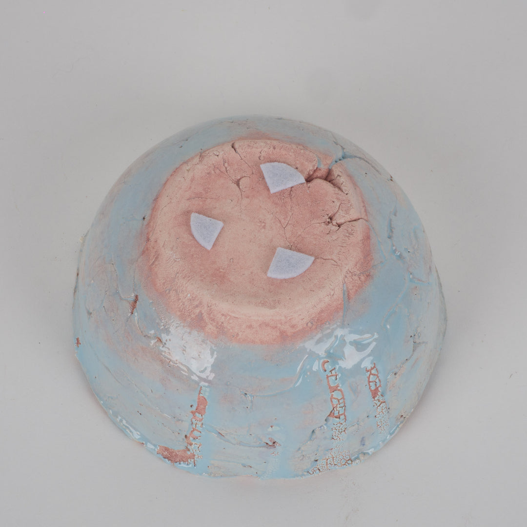 Handgemaakt keramisch potje blauw – uniek decoratief schaaltje in keramiek /13,3 x 13 x 6,5 cm