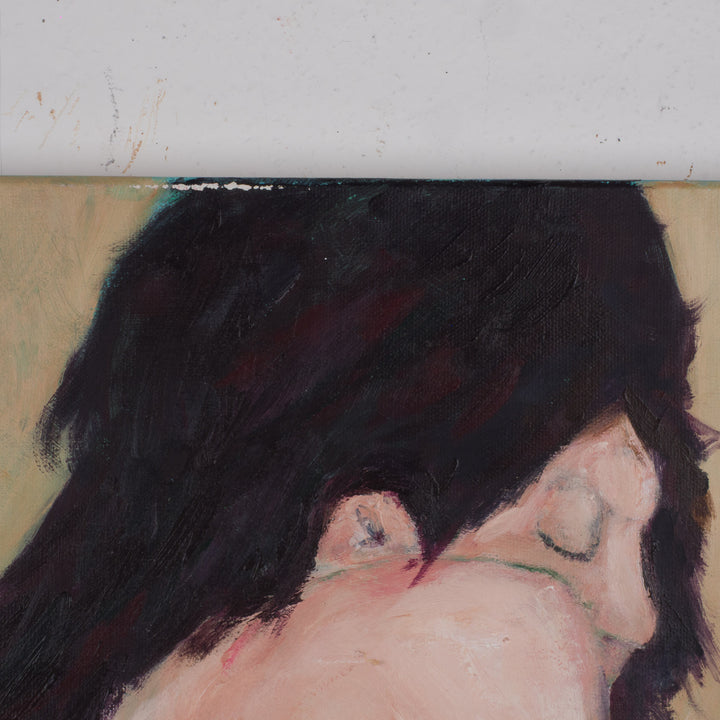 Prachtig schilderij van naakte vrouw – zachte groen- en rozetinten