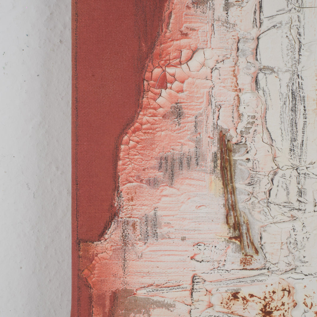 Schilderij structuren in beige & terracotta – Linda Hosten (Oostende)