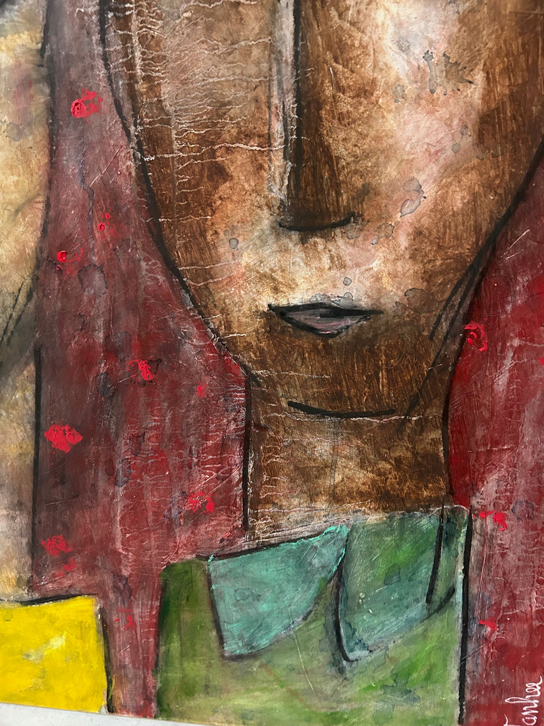 Schilderij van 3 Kleurrijke Personages – Paul Vanhee (1m x 0,80m)