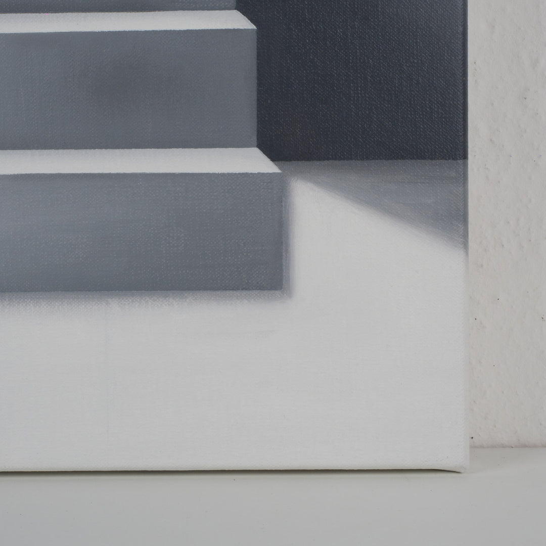 Schilderij “Stille architectuur als doorgang naar licht en ruimte” – Monique Coppieters - 70,5x50,5cm