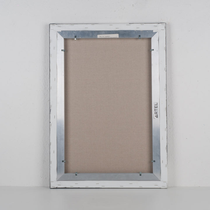 Schilderij 'Opwaartse stilte – 70,5x50,5cm - een verstilde weg naar licht en diepte' door Monique Coppieters