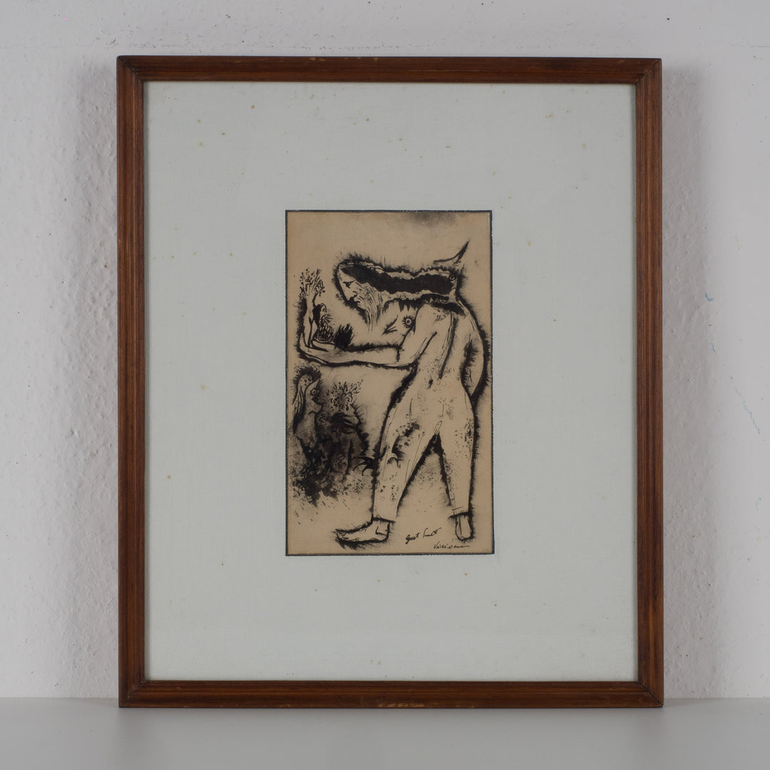 Gust Smet – “Visioenen” – originele tekening, gesigneerd