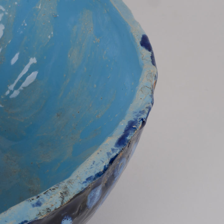 Diepblauwe Handgemaakte Keramische Schaal – Jan Deceuninck | Uniek Atelierstuk