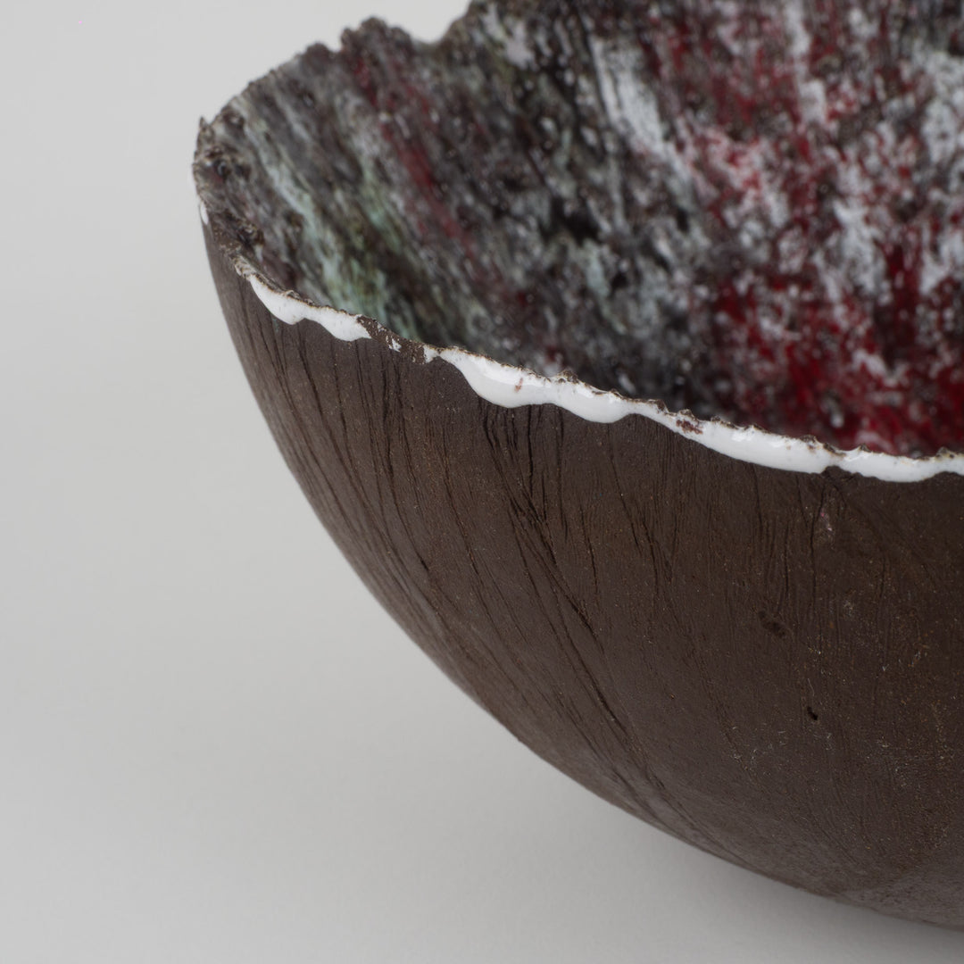 Vintage keramisch schaaltje – Fat Lava stijl – 16,5 x 16,5 x 8 cm