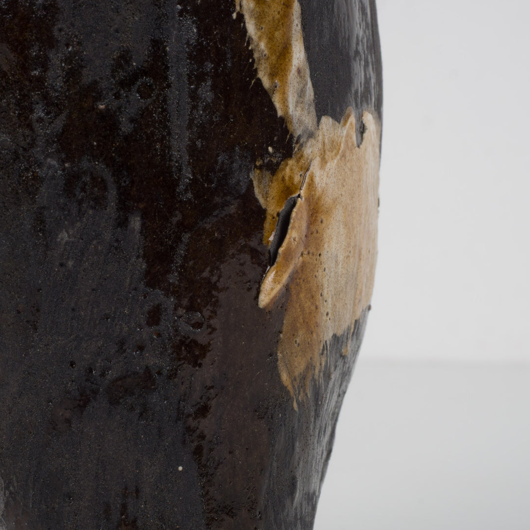 Handgemaakt keramisch potje in bruin – 10,5 x 8 x 15,5 cm