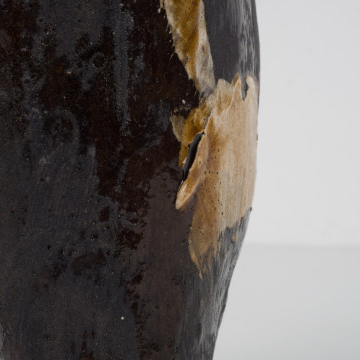 Handgemaakt keramisch potje in bruin – 10,5 x 8 x 15,5 cm