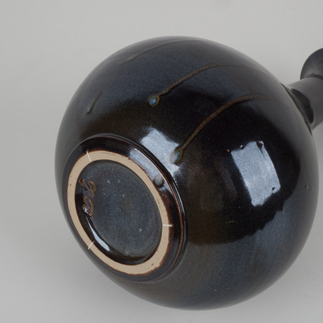 Handgemaakt Vintage Druiperglazuur Vaasje – Gesigneerd