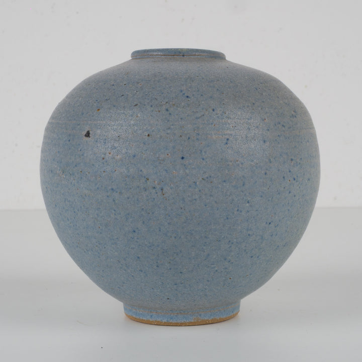 Klein lichtblauw keramisch vaasje – Japanse stijl – 12×12×11 cm