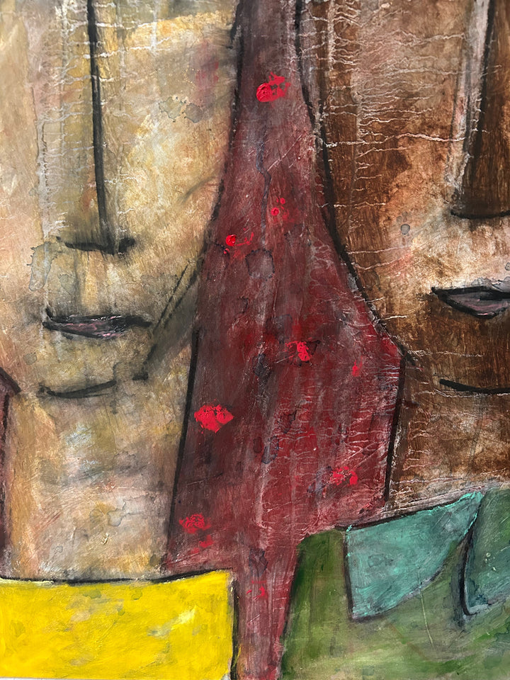 Schilderij van 3 Kleurrijke Personages – Paul Vanhee (1m x 0,80m)