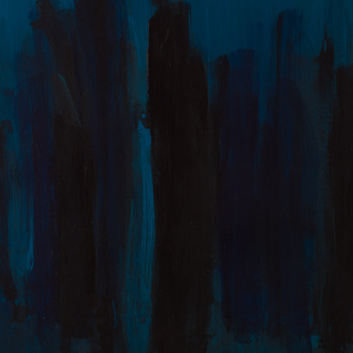 Abstract modern painting in dark blue and black – timeless elegance