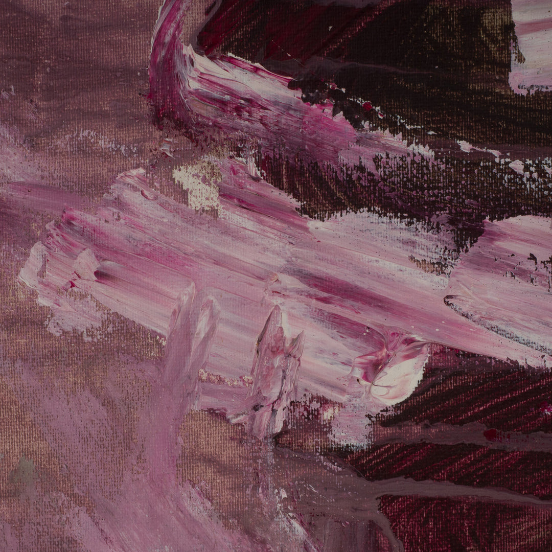 Abstract painting in burgundy and pink (2)