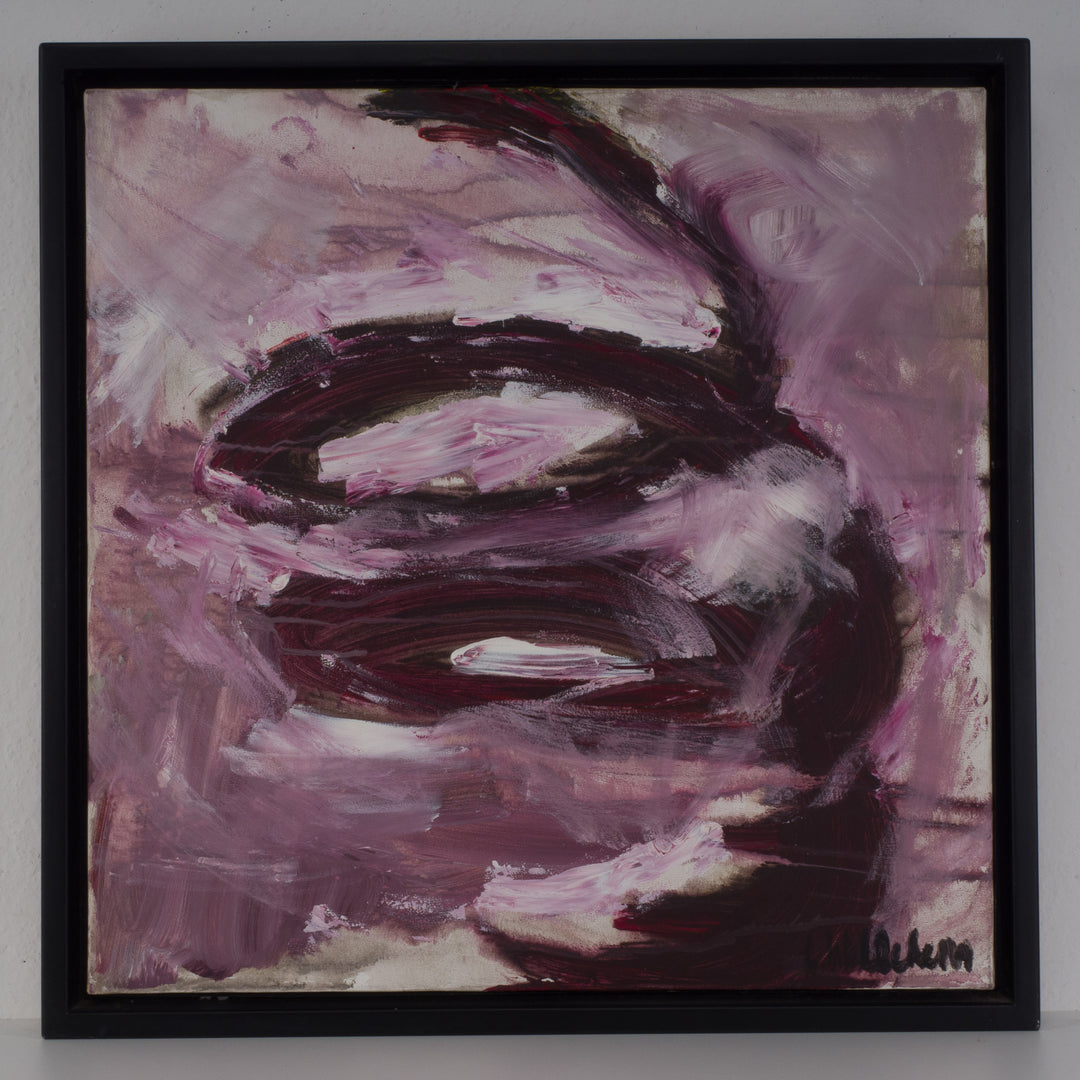 Abstract painting in burgundy and pink (2)