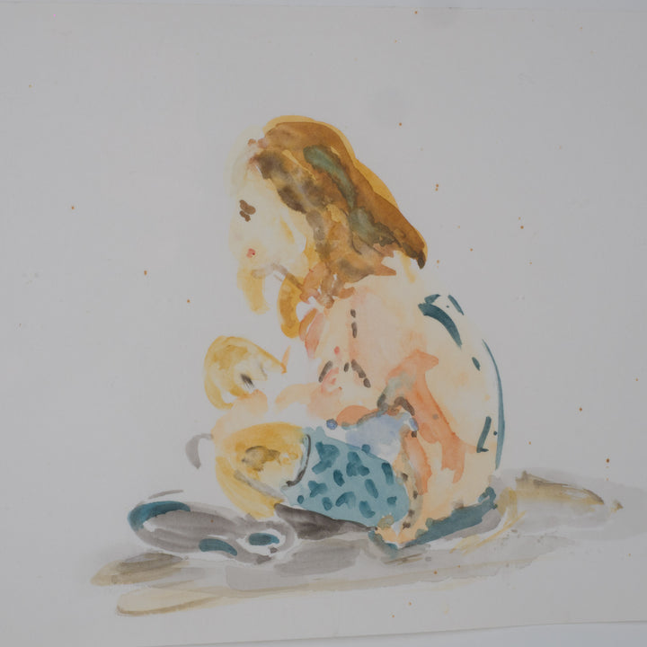 Aquarellen van S. Matthys (1997) in één kader – 50 x 40 x 2 cm