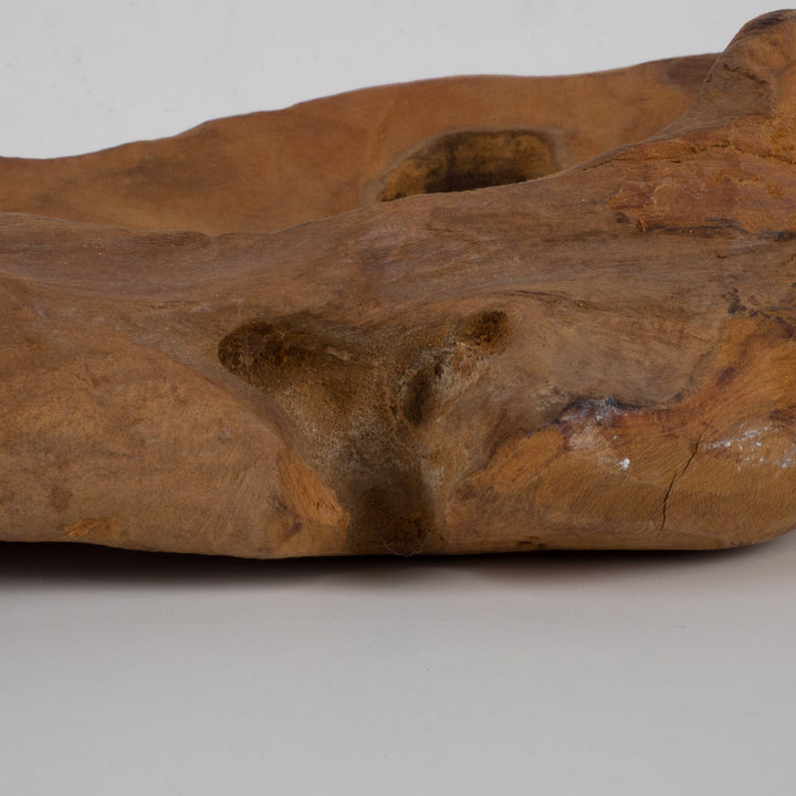 Authentieke teakhouten schaal – Organische naturelle vorm