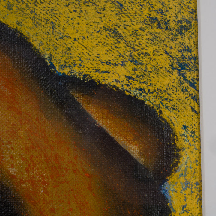 Modern abstract schilderij in oranje en geel door Van Moerbeke Inge – 1996