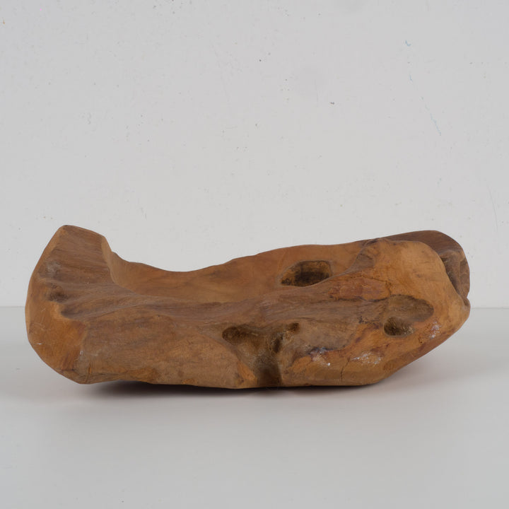 Authentieke teakhouten schaal – Organische naturelle vorm