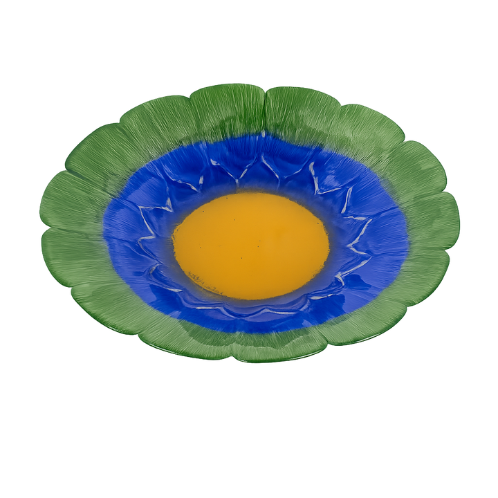 Handgeschilderde glazen schaal – kleurrijke decoratieve schaal