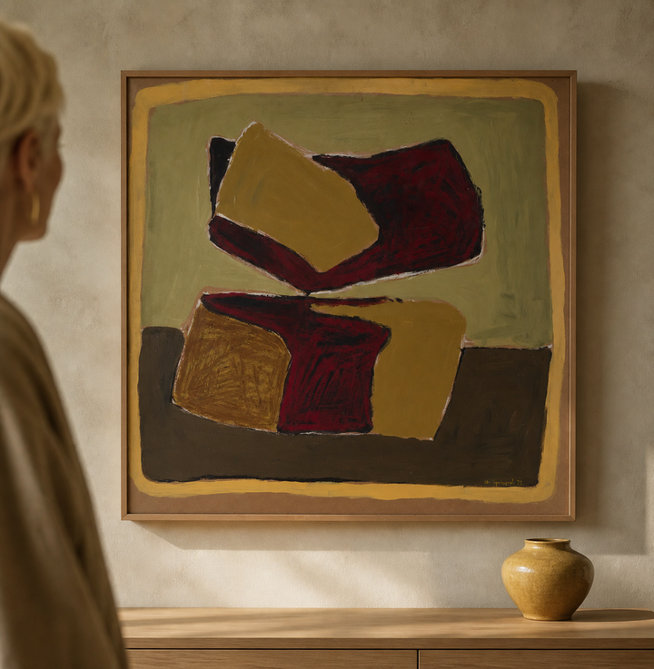 Groot abstract schilderij – Christine Springuel (1999) - 98x102cm