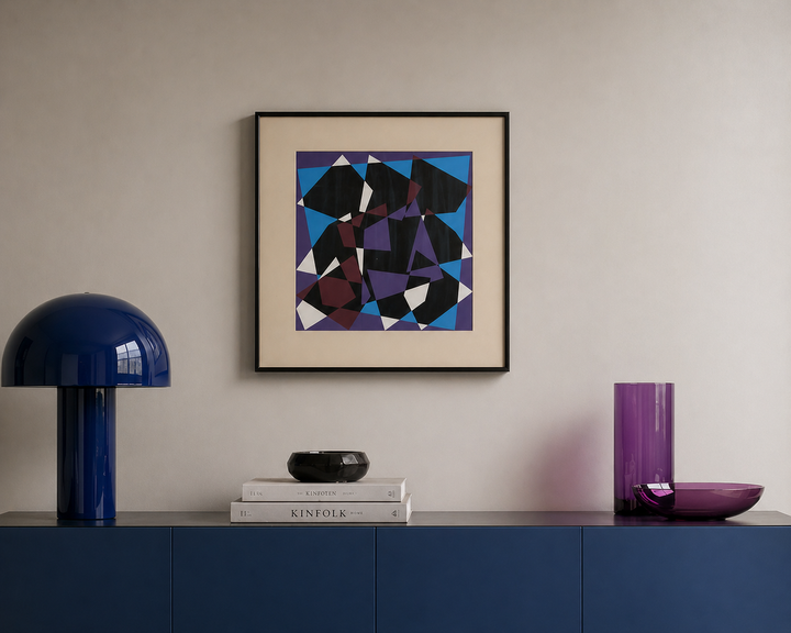 Geometrisch schilderij 50x52 cm (kader 70,5x72 cm)
