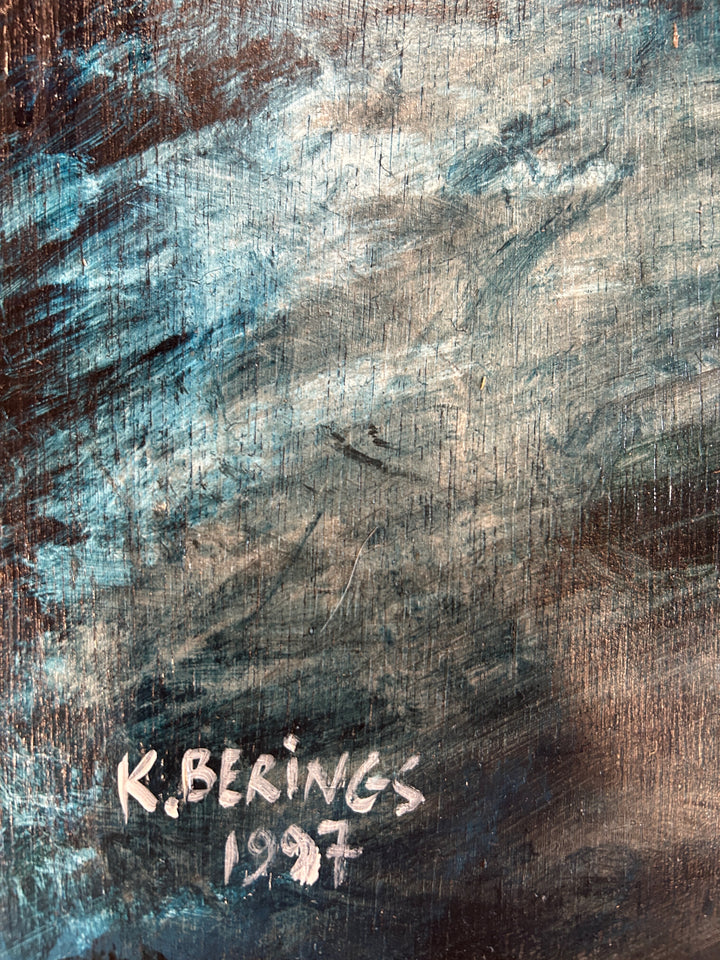 Kristien Berings – Stilleven met peren in kist – 1997 – 50 x 57 x 1 cm