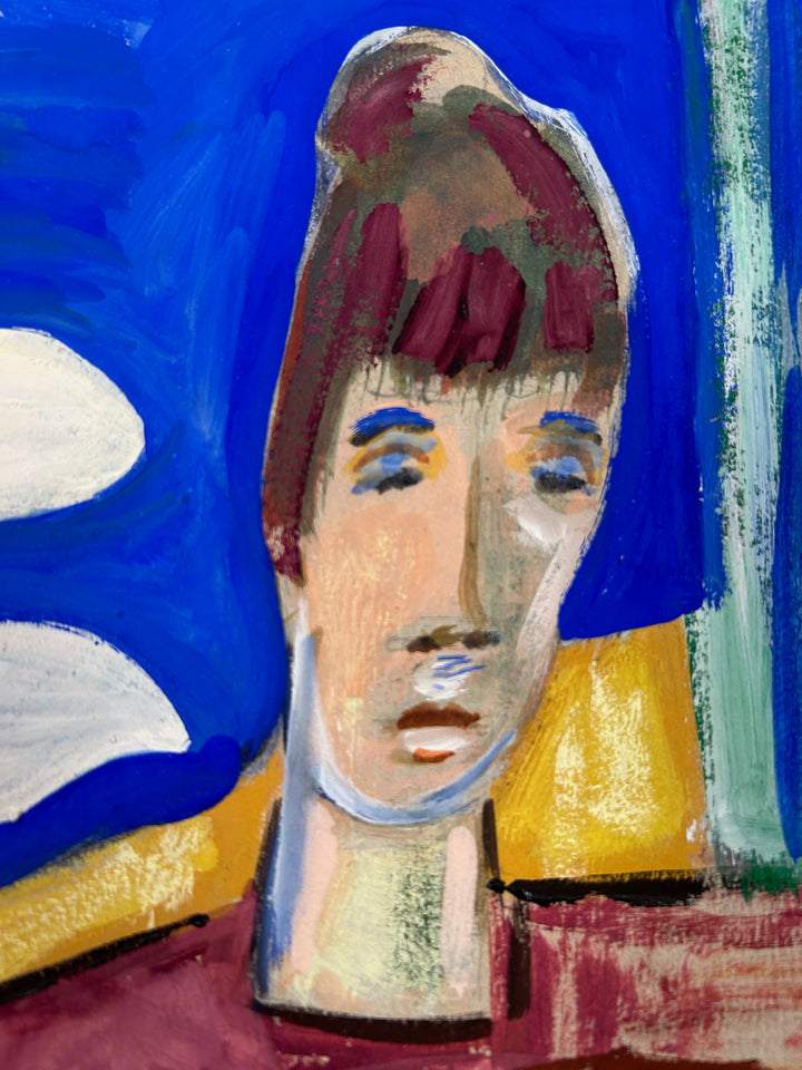 Expressief schilderij 'Familie in Harmonie' door S. Matthijs