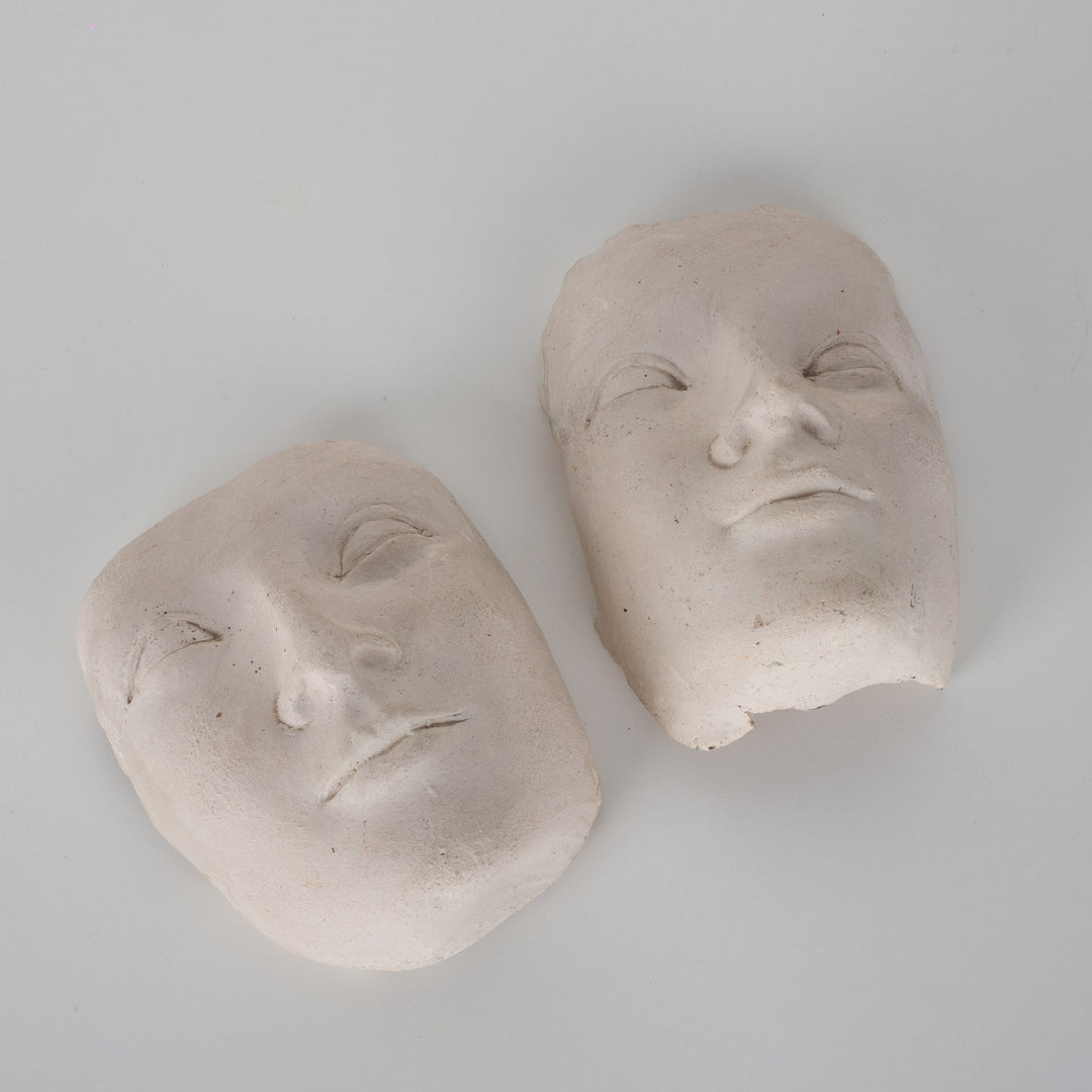 Serene Image – Face in White Clay by Artist Sue (15.5 x 12 x 8 cm)