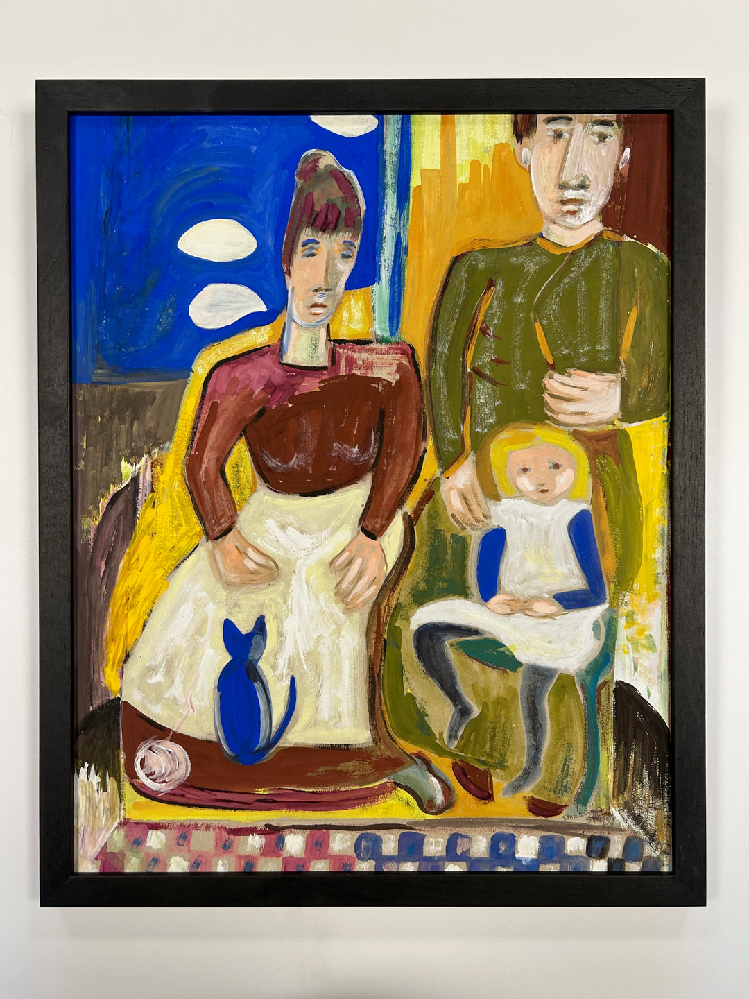 Expressief schilderij 'Familie in Harmonie' door S. Matthijs