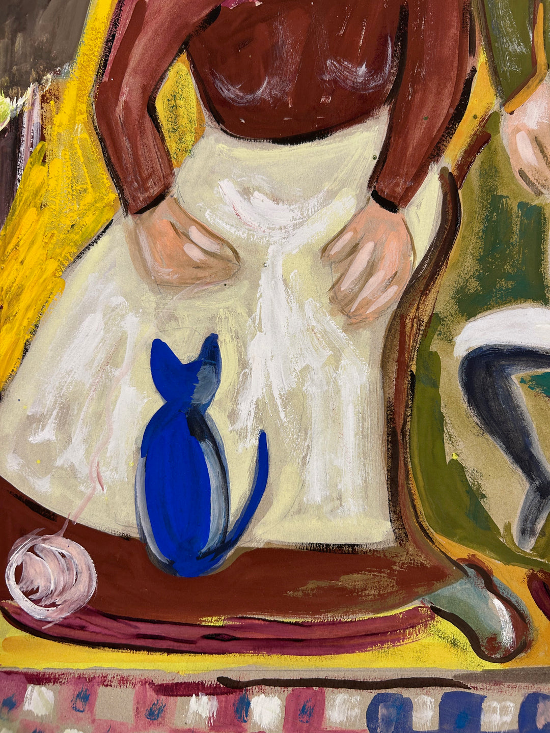 Expressief schilderij 'Familie in Harmonie' door S. Matthijs