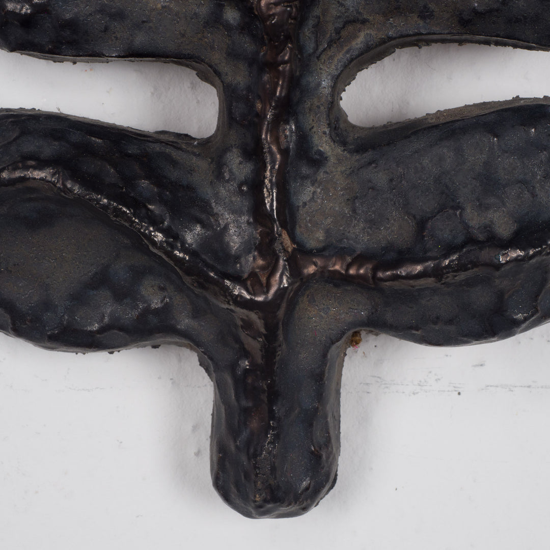 Vintage keramieken bloem – rood en oranje, stijl Perignem