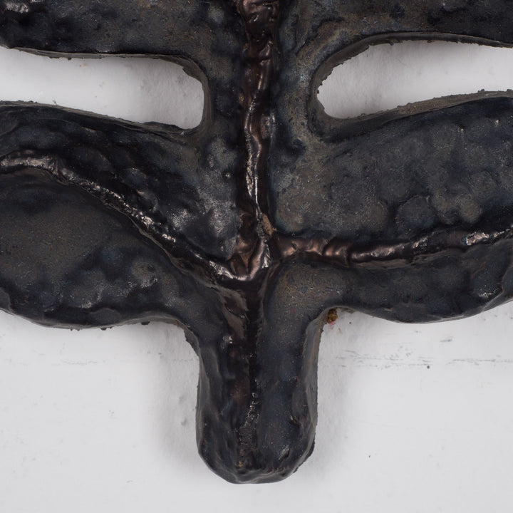 Vintage keramieken bloem – rood en oranje, stijl Perignem