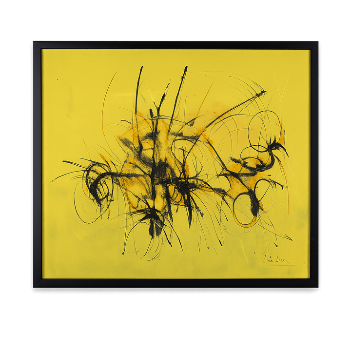 Abstract schilderij in geel – H. De Craene