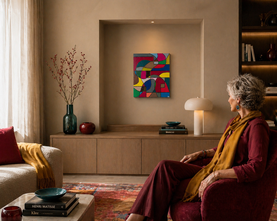 Contemporary painting in colorful areas