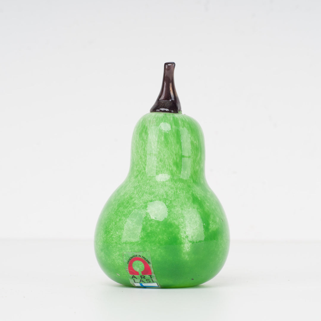 Green glass pear by Art Lasi Finland (4)