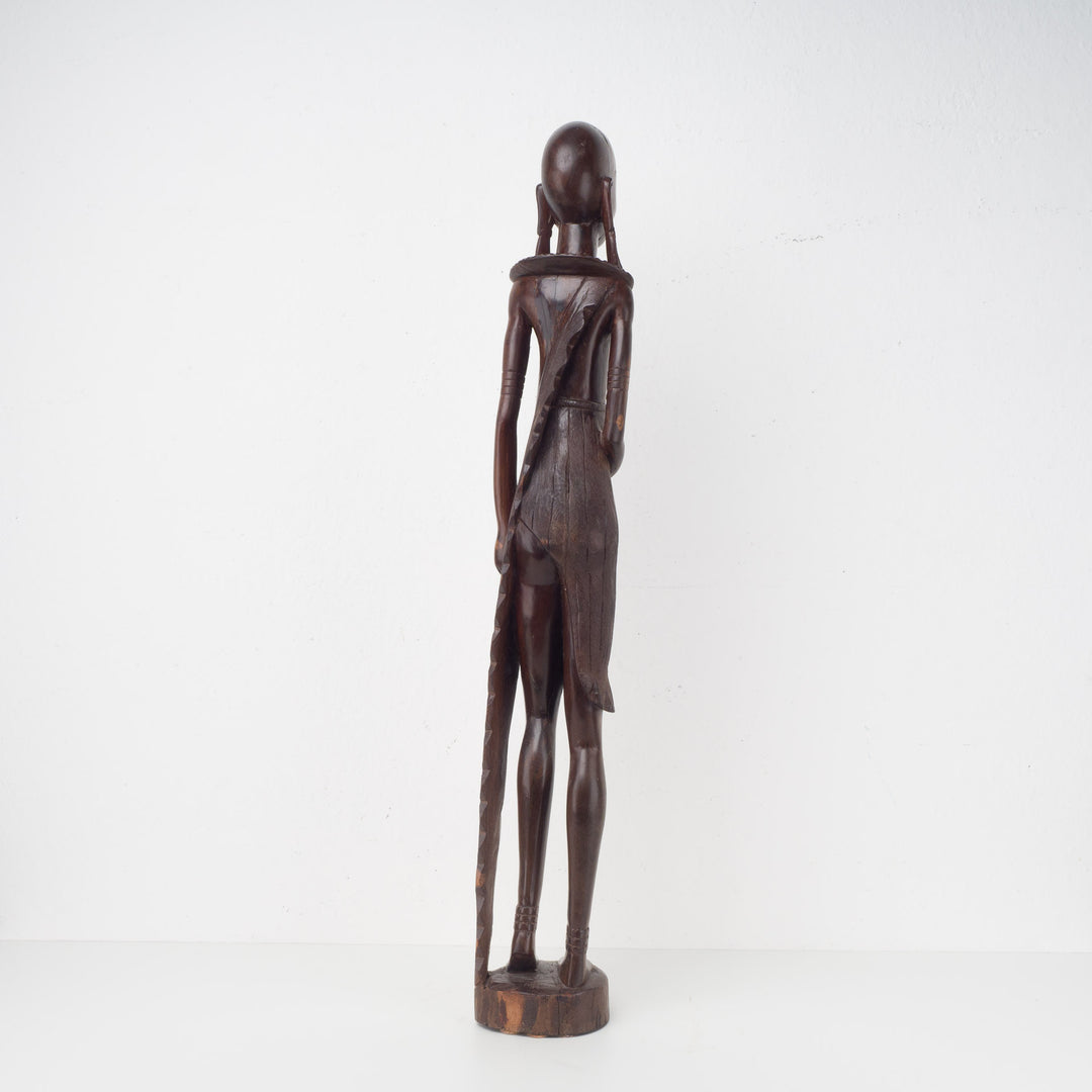 Large ebony statue of a Masai woman from Kenya