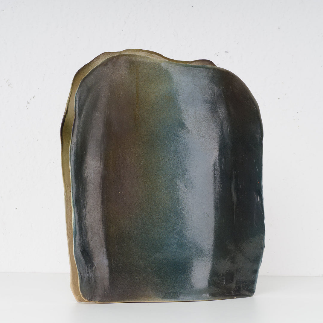 Green glazed ceramic vase