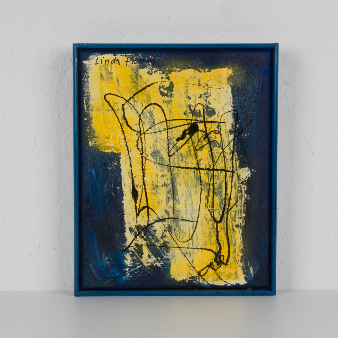 Hedendaags abstract schilderij – Linda Hosten - 31,5 x 25,5 x 3,5 cm