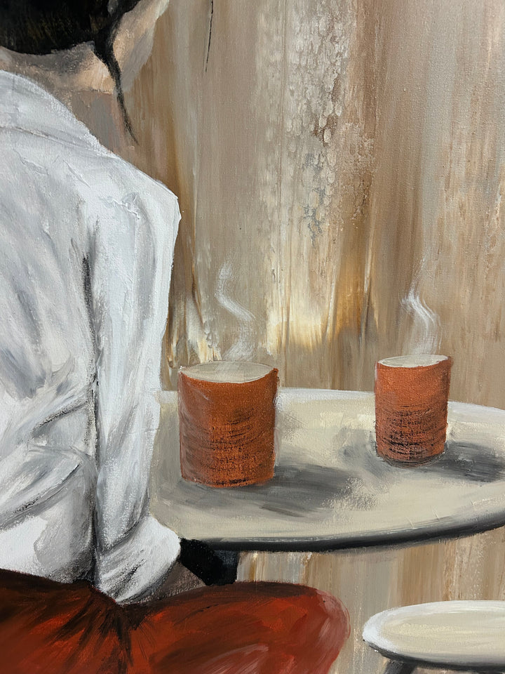 Schilderij "Stilte tussen twee momenten - La Résonance" – 80 x 60 x 4 cm