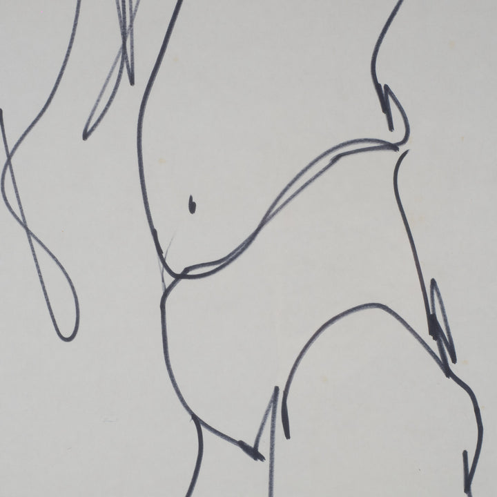 Elegant black and white drawing – Nude lady Livia Canestraro (1936-)